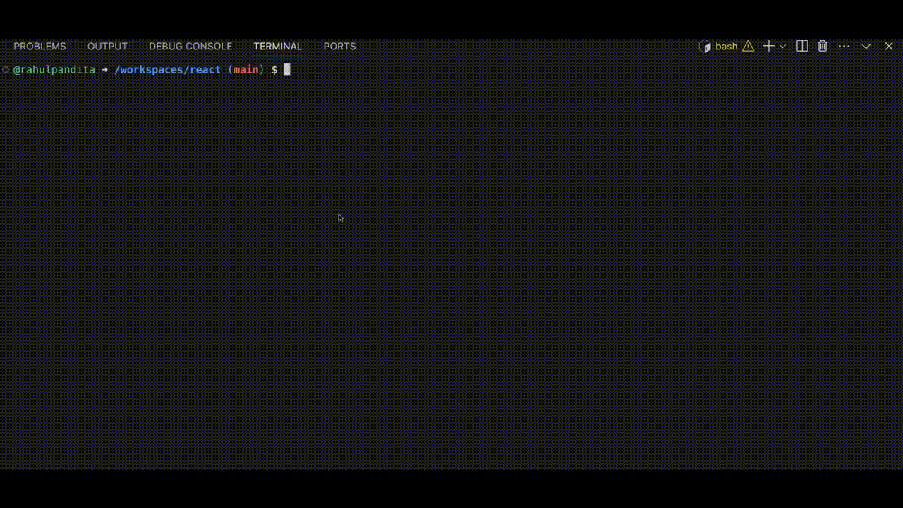 Example of terminal commands with large output