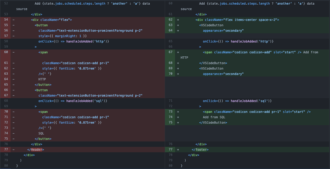 Diff from the pull request that introduced the toolkit components