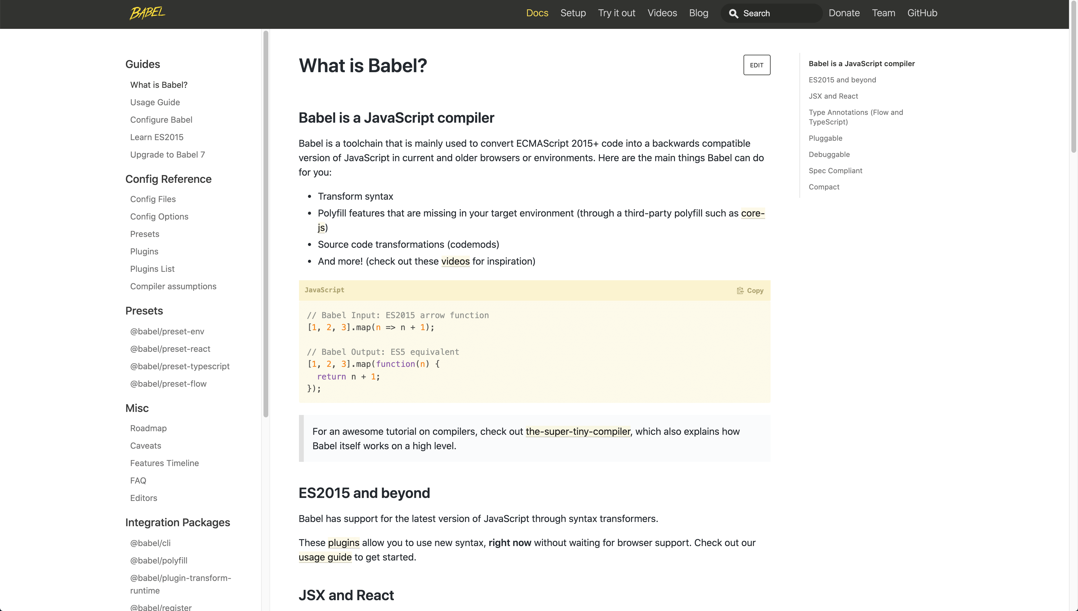 Babel docs