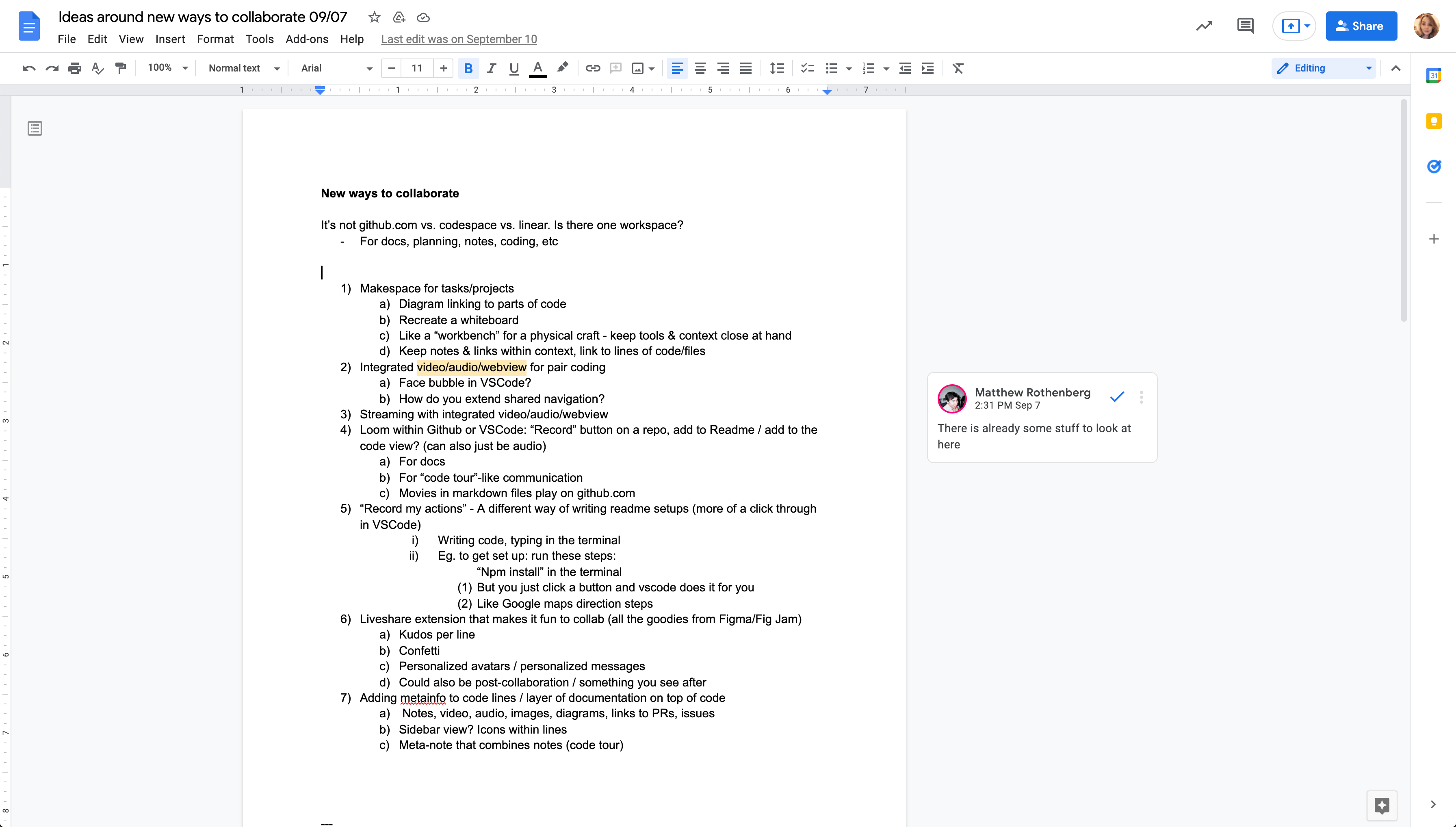 a Google doc