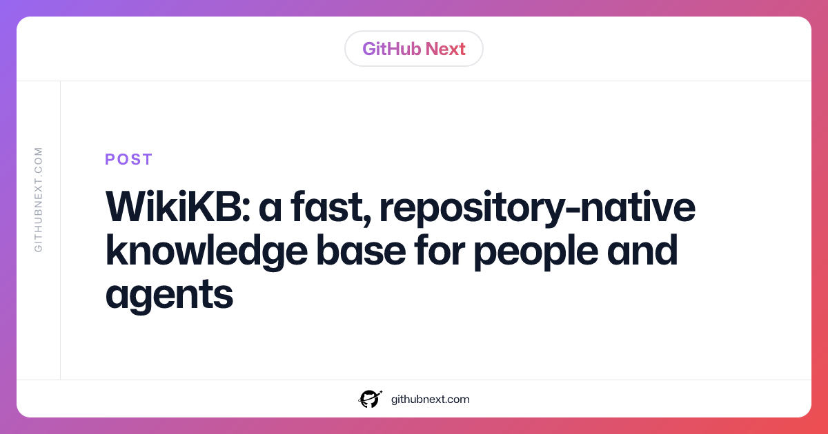 WikiKB: a fast, repository-native knowledge base for people and agents